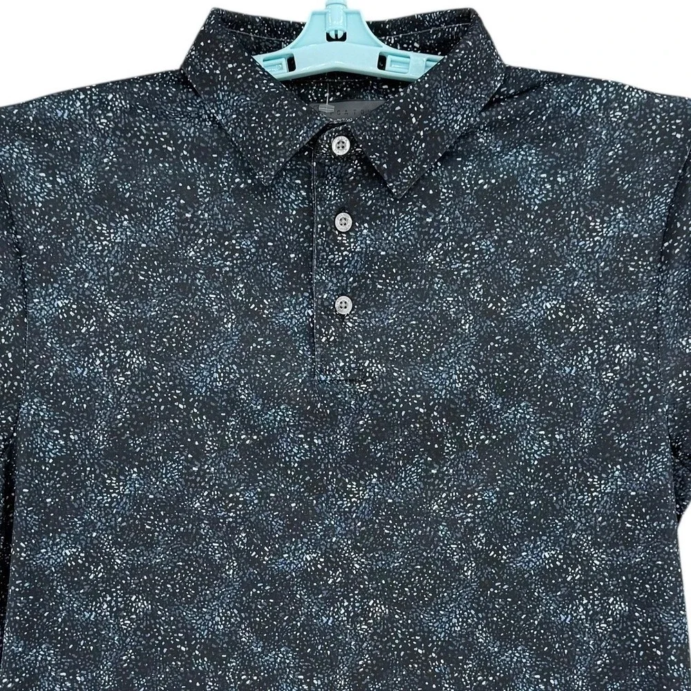 PGA Tour Pro Series Men's Black Blue Speckled Golf Polo Shirt Sz S Athletic NWOT